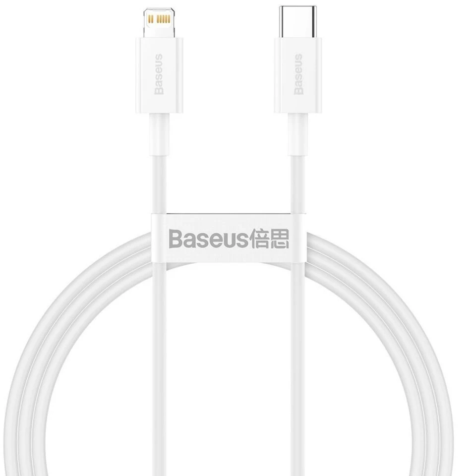 USB kabelis Baseus Superior iš Type-C į Lightning PD 20W 1.0m baltas CATLYS-A02