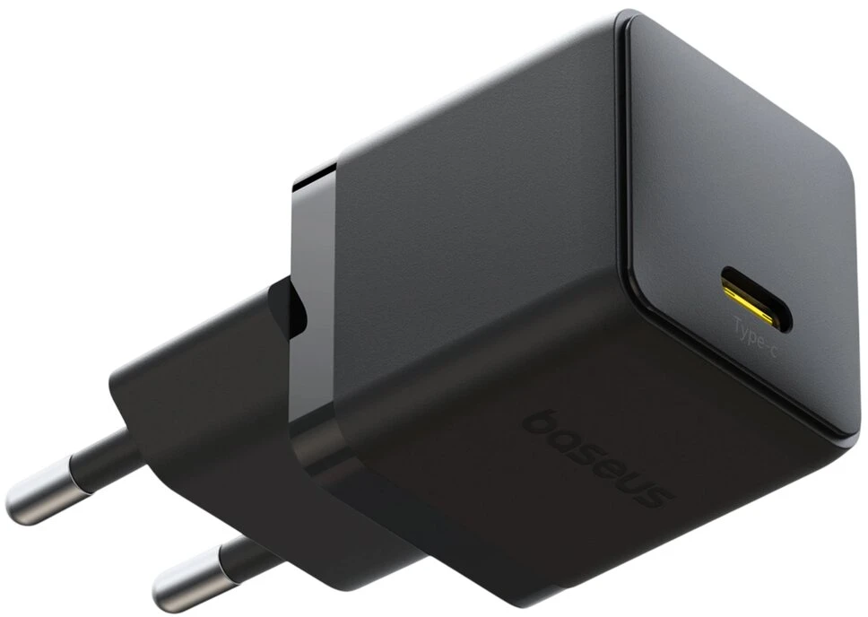 Baseus Sieninis įkroviklis Palm 20W USB-C QC3.0 PD3.0 su USB-C kabeliu 1m, juodas