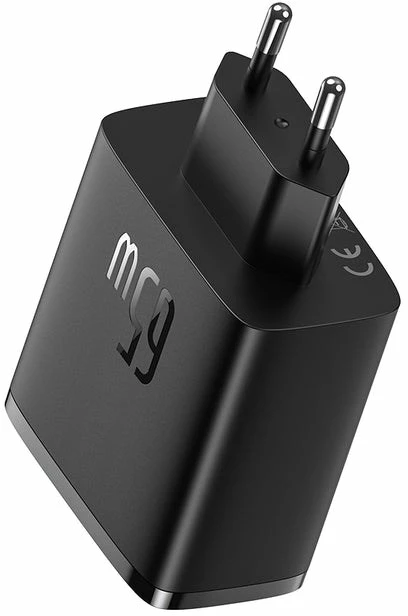 Sieninis įkroviklis Baseus OS-Cube Pro 2xUSB-C + USB, 65W (juodas)