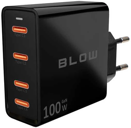 Blow Sieninis įkroviklis USB-Cx4 PD 100W GAN juodas