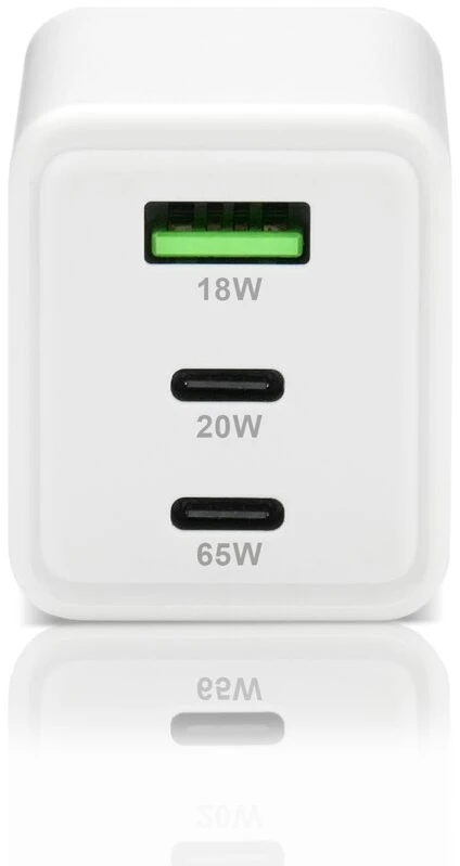 „everactive“ įkroviklis GaN 1 x USB, 2 x USB-C greito įkrovimo 4+ 65 W baltas