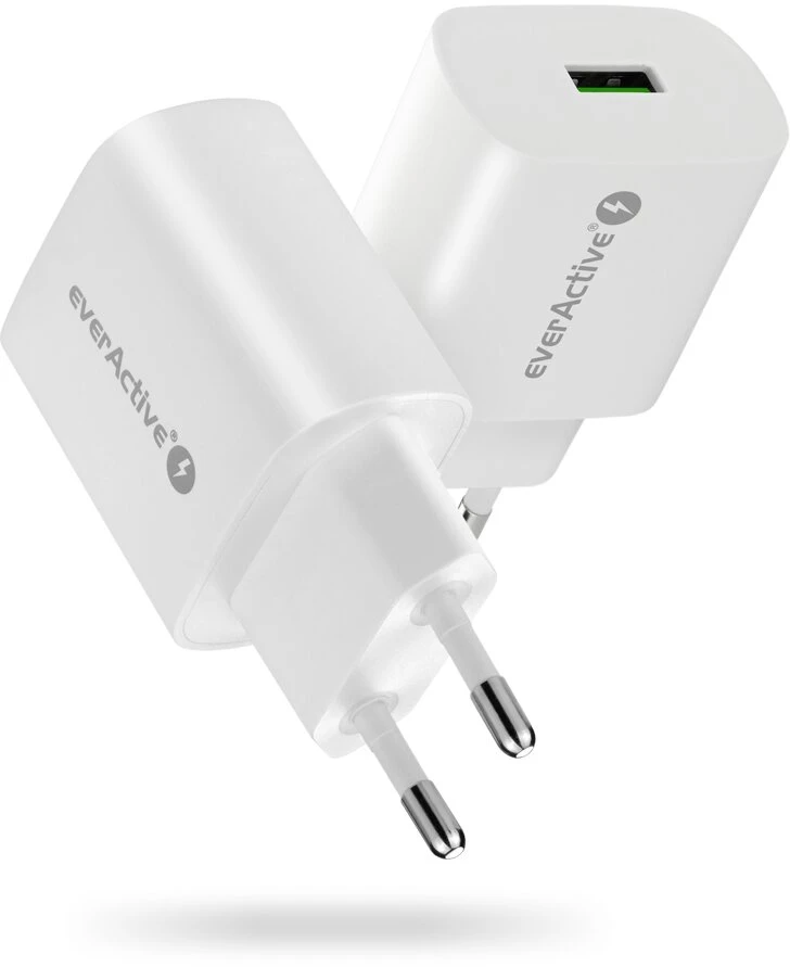 Įkroviklis - everActive SC-250Q 18W Greitas Įkrovimas 3.0 USB Įkroviklis, Balta