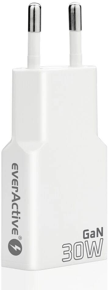 „everactive“ įkroviklis: 1 x USB, 1 x USB-C greito įkrovimo 3.0 30 W itin plonas baltas