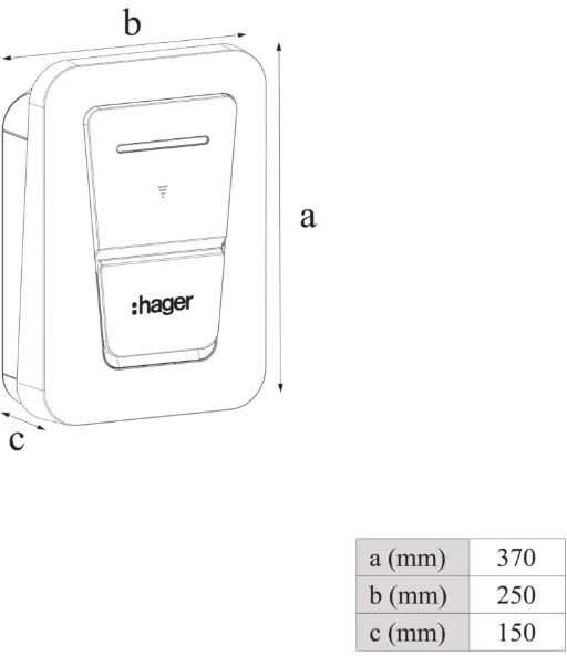 EVCS Hager witty one 11kW 3f RFID Bluetooth charging station with T2 socket
