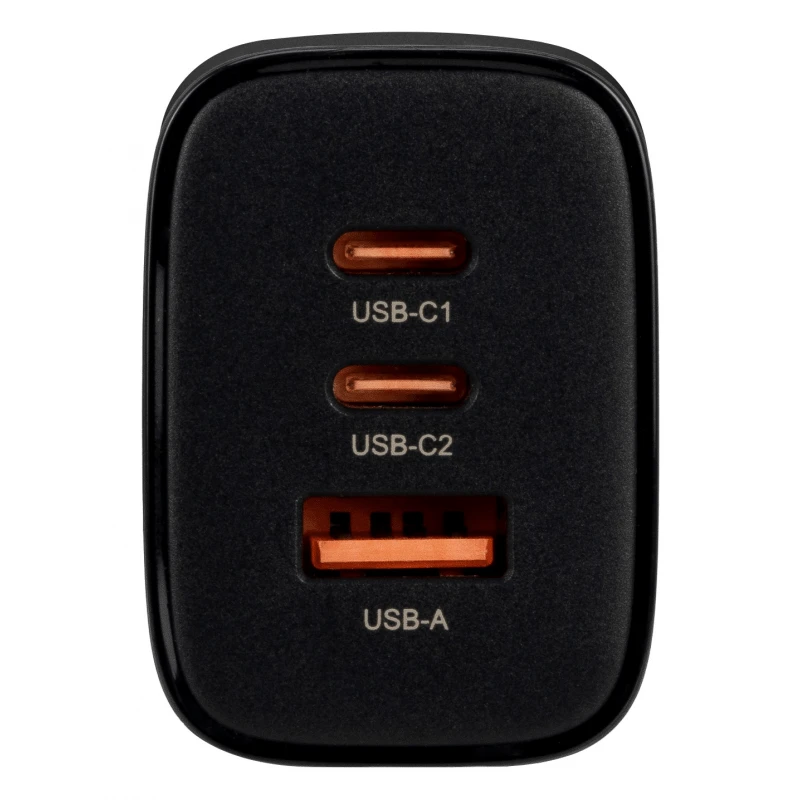 Įkroviklis - Newell GaN 65 W Įkroviklis Su 2 USB-C Prievadais Ir 1 USB-A Prievadu - Juodas