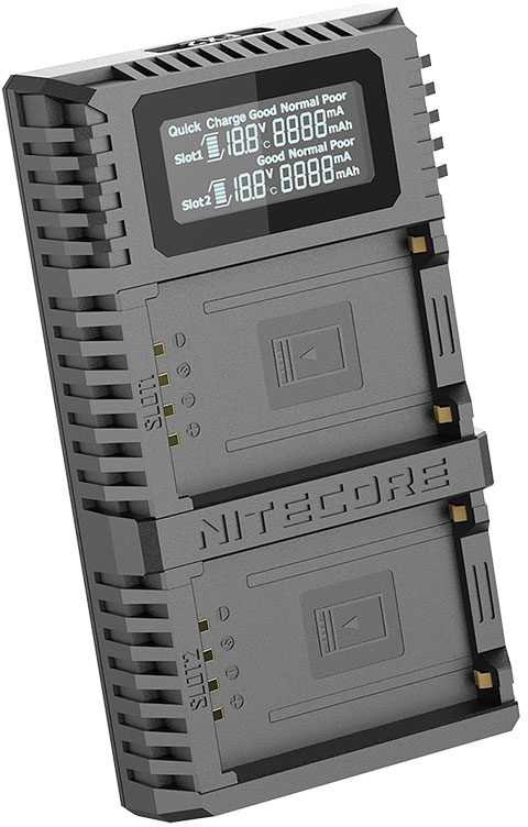 Įkroviklis - Nitecore FX2 Pro Dual Charger for Fujifilm NP T125 LCD