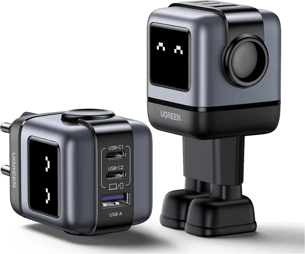 Įkroviklis Ugreen Nexode RG (Robot GaN), 65 W, Juodos spalvos