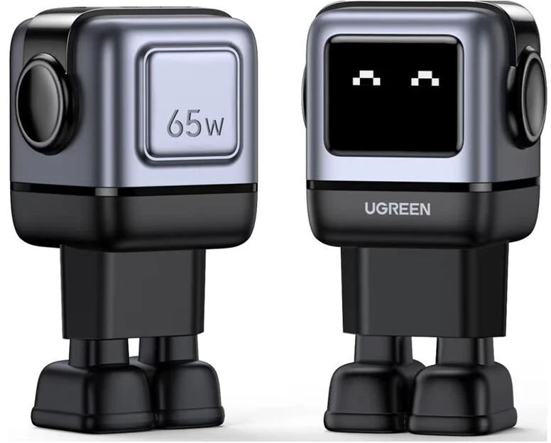 Įkroviklis Ugreen Nexode RG (Robot GaN), 65 W, Juodos spalvos