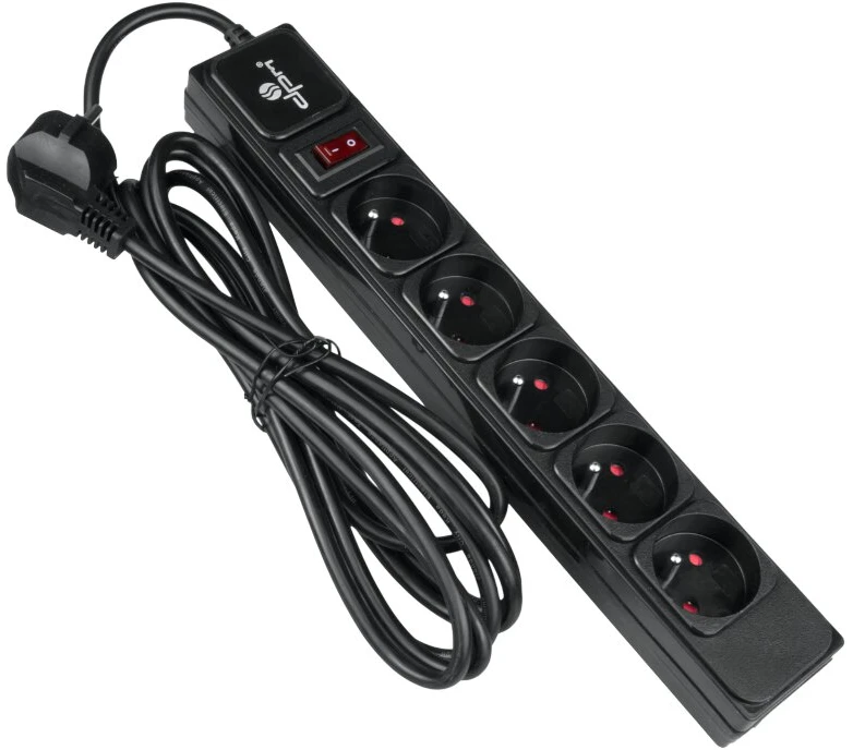 Ilgintuvas - DPM FMP6130, 5 Lizdai, 3 m, Juoda