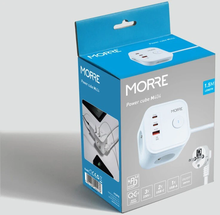 Tiross MORRE MAITINIMO KUBAS 3G, 2xUSB, USB-C 1,5m