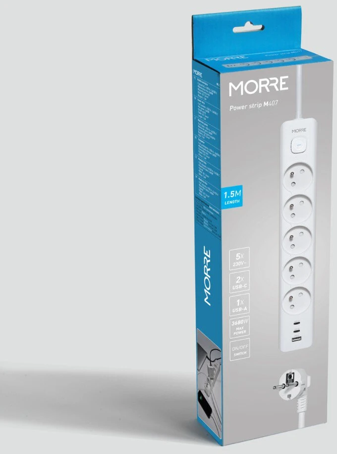 Tiross MORRE MAITINIMO JUOSTA 5G USB, 2xUSB-C, 1,5m