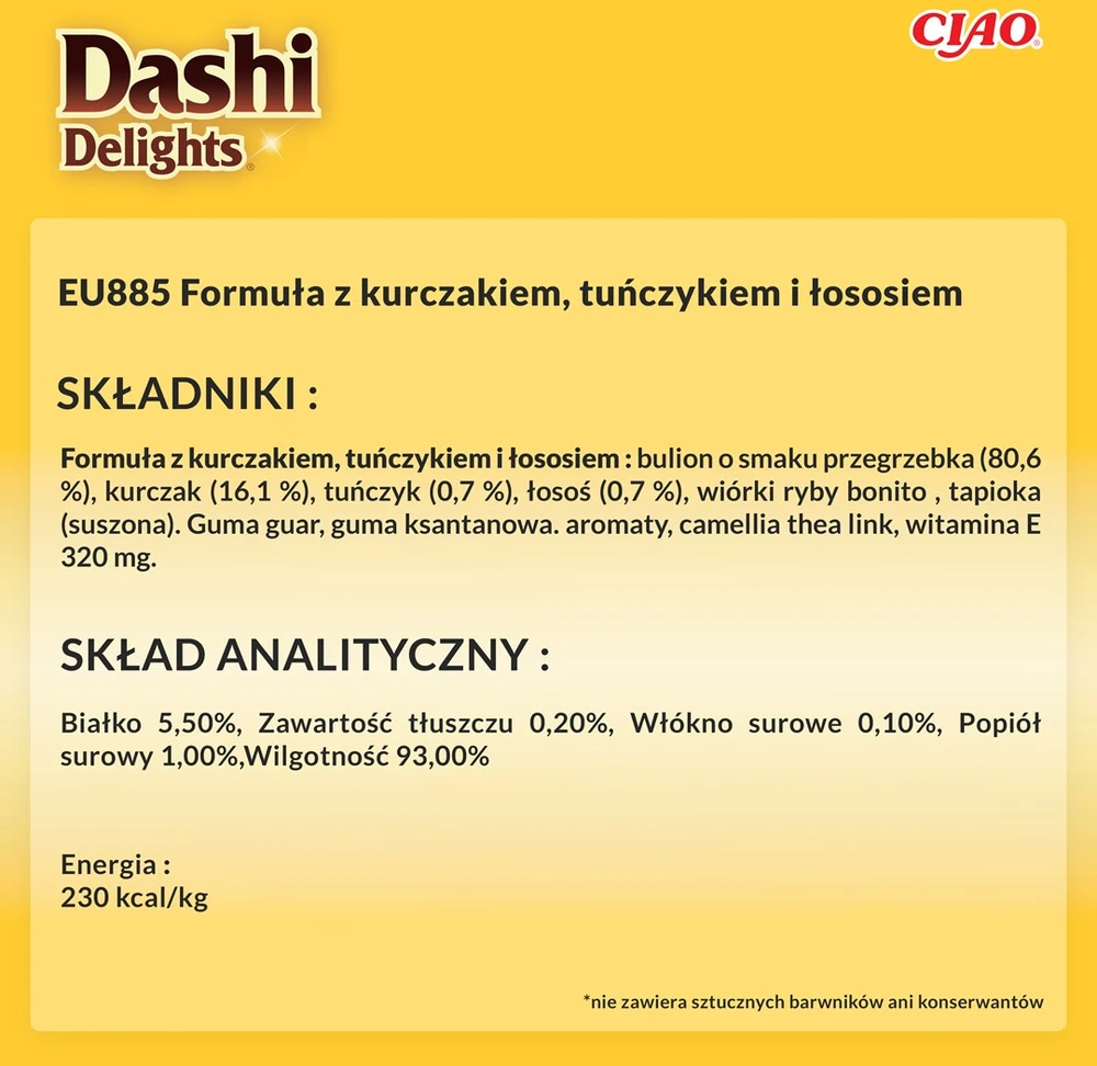 INABA CAT Dashi Delights Silky Broth vištiena su tunu ir lašiša - skanėstas katėms - 40g
