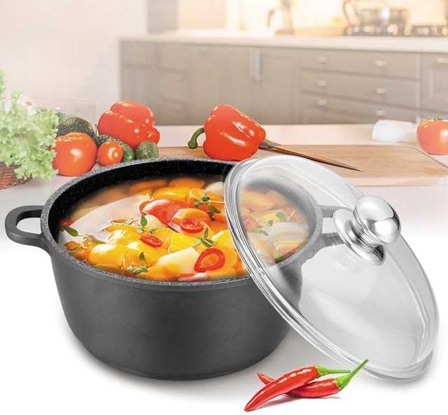 Maestro MR-4624C Puodas su dangčiu 24 cm 4 l Juodas