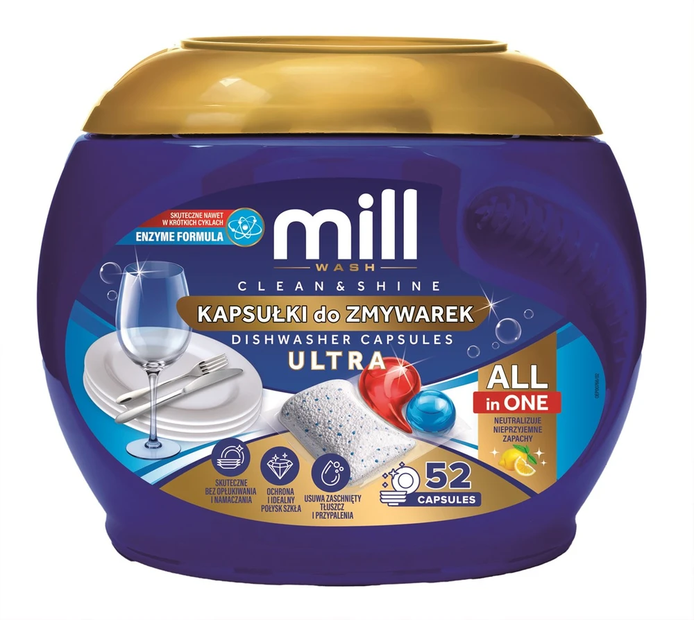 Madonis MILL CLEAN&SHINE Ultra 52 Indaplovė Capsules, 3kg