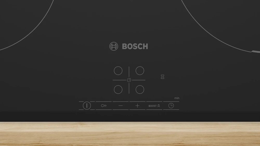 Bosch PIF61ABB5E kaitlentė Juodas Įmontuojama 60 cm indukcinė kaitlentė su 4 zonomis