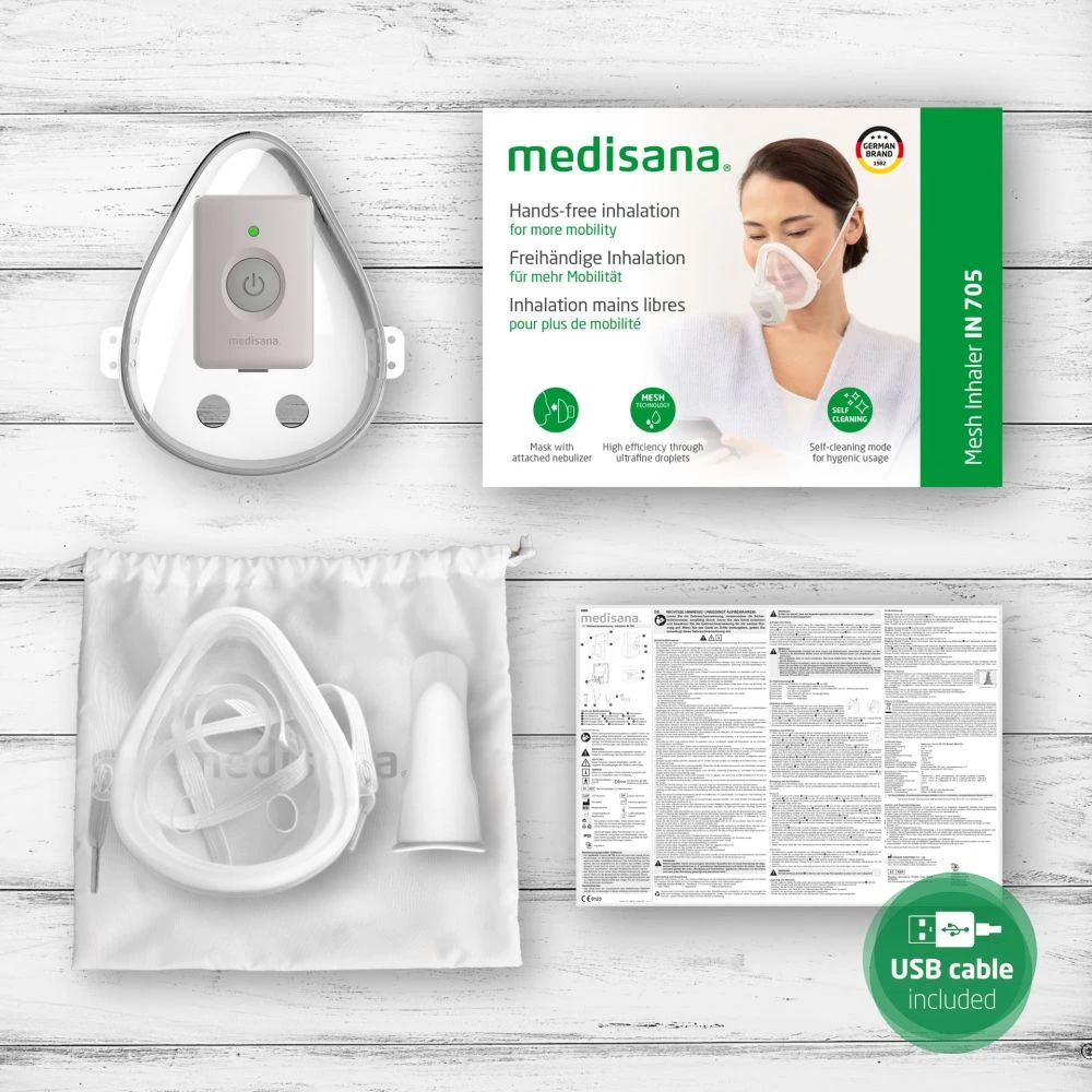 Inhaliatorius - Medisana IN 705 Nešiojamas Inhaliatorius, 6 ml Talpa, Įkraunamas
