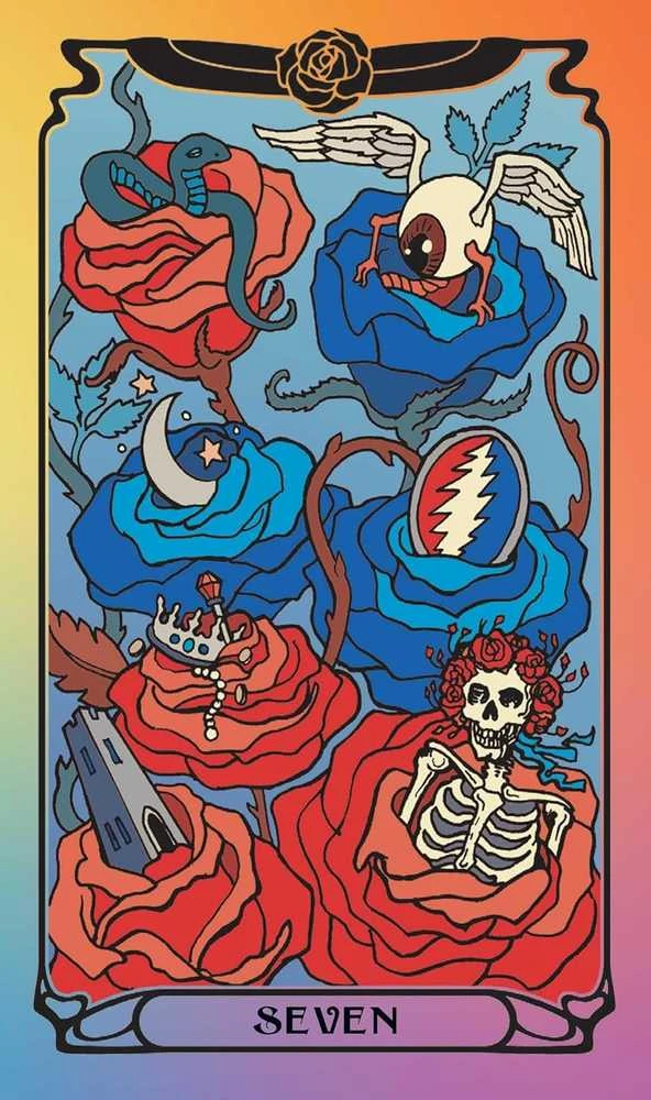 Insight Editions Grateful Dead taro kaladė su vadovu – 78 kortos, oficiali kolekcinė