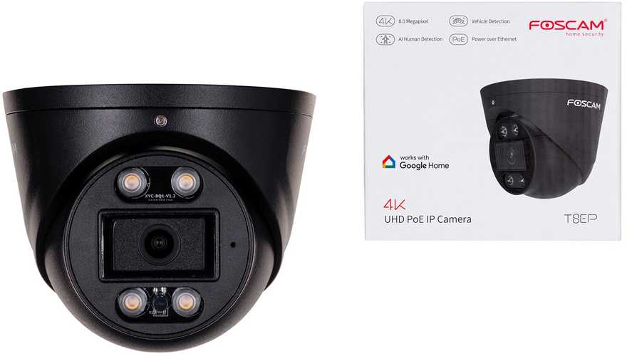 FOSCAM T8EP 8MP POE IP Camera Juodas