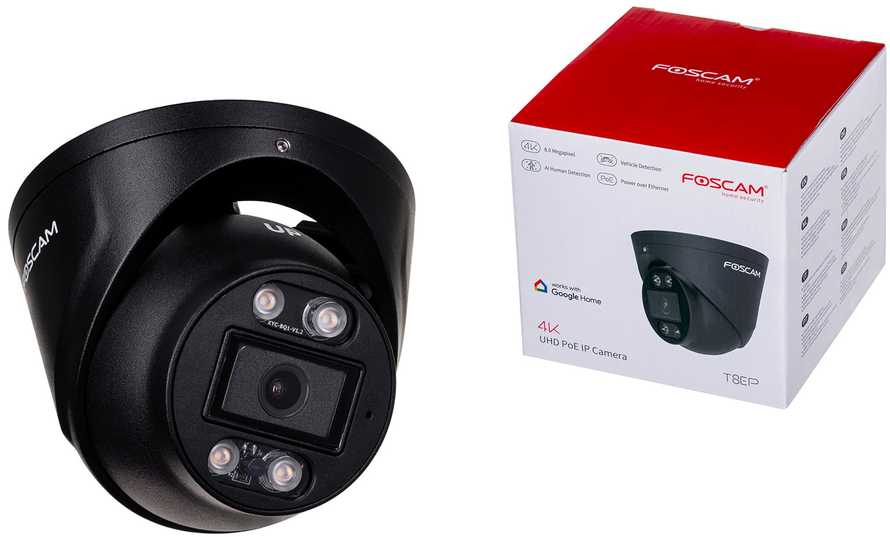 FOSCAM T8EP 8MP POE IP Camera Juodas