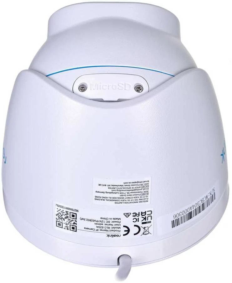 Reolink | IP kamera | RLC-520A | Kupolas | 5 MP | Fiksuotas objektyvas | Maitinimas per Ethernet (PoE) | IP66 | H.264 | „MicroSD“ (maks. 256 GB) | Baltas