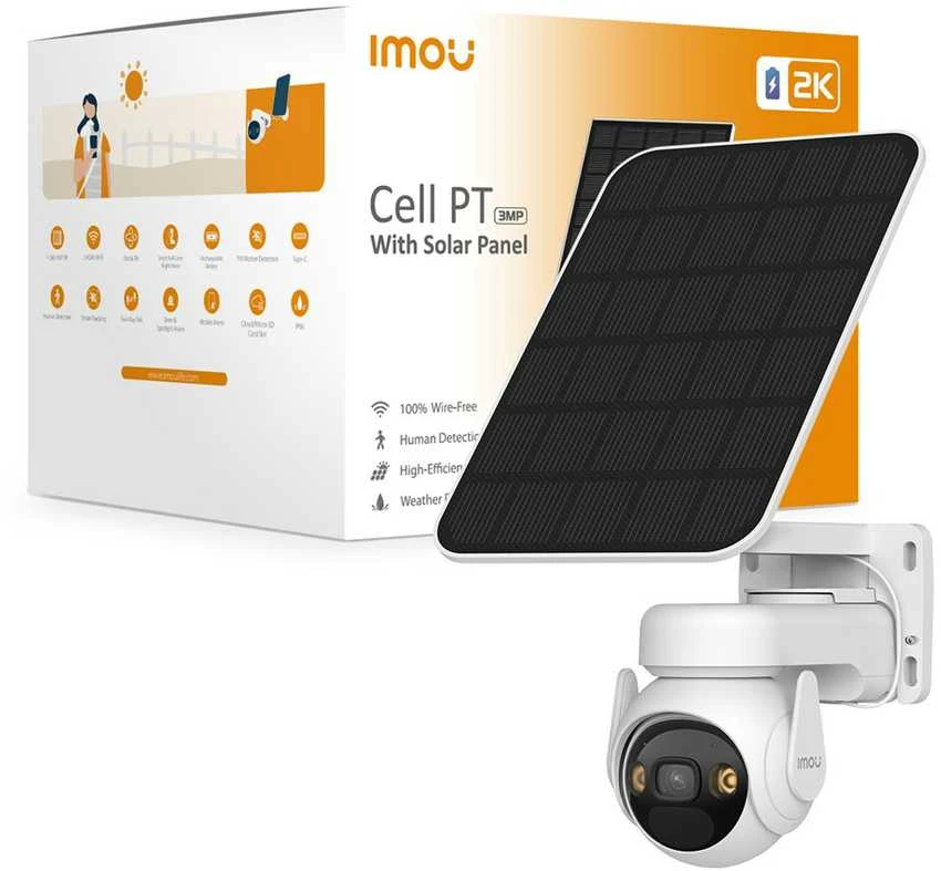 Lauko Wi-Fi kamera su saulės kolektoriumi Imou Cell PT 3mp H.265
