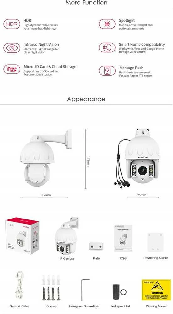 Foscam SD8EP 8MP Baltas Camera