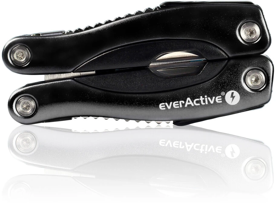 Įrankis - EverActive Multitool 9 Funkcijos, Nerūdijantis Plienas, 10.5 x 4.5 x 2.3 cm, Juoda