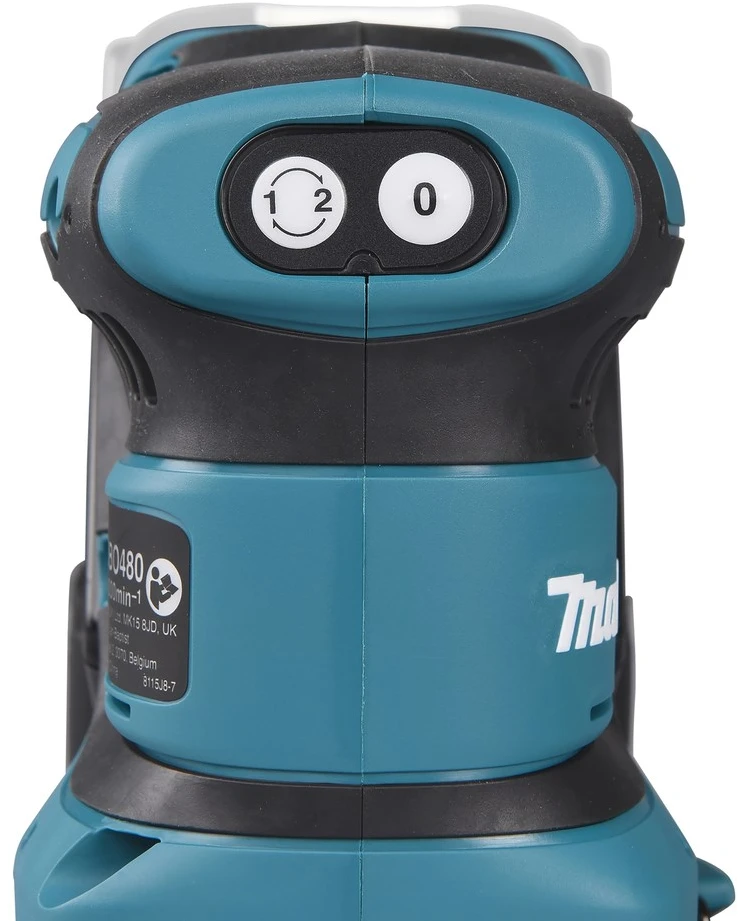 MAKITA akumuliatorinis ekscentrinis šlifuoklis DBO480Z 18V 93x185mm be akumuliatoriaus ir kroviklio