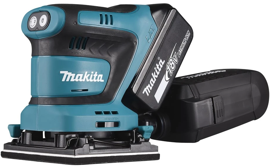 MAKITA akumuliatorinis ekscentrinis šlifuoklis DBO480Z 18V 93x185mm be akumuliatoriaus ir kroviklio