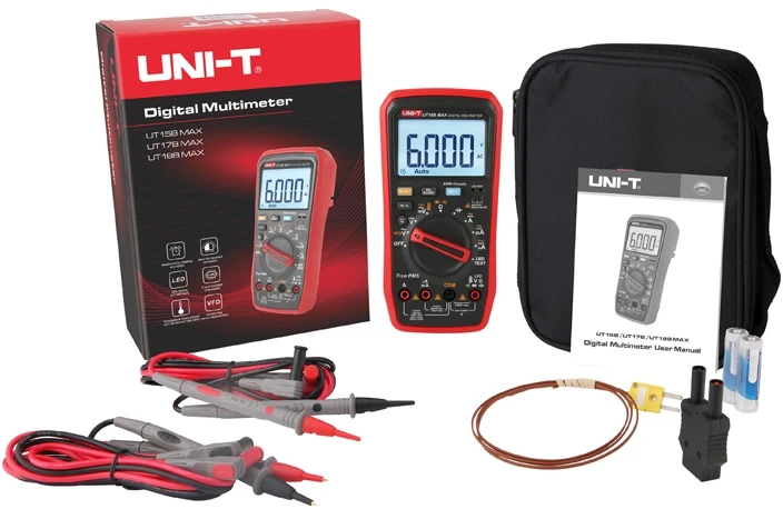 Įrankis - Uni-T True RMS UT18B MAX Skaitmeninis Multimetras 1000V, 10A, -55°C iki 500°C Juodas/Raudonas