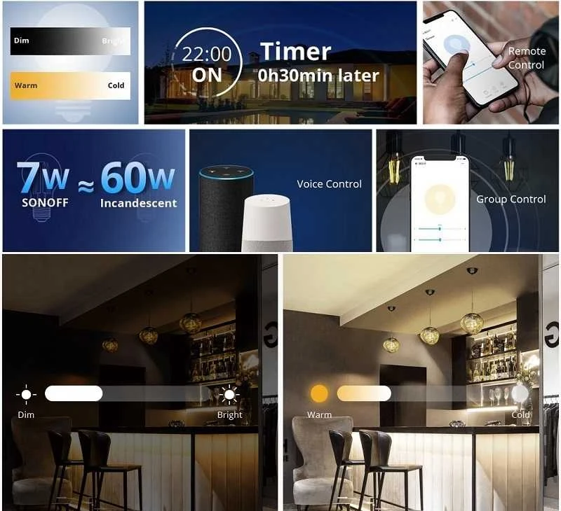 Sonoffas Išmanioji LED lemputė Sonoff B02-F-A60