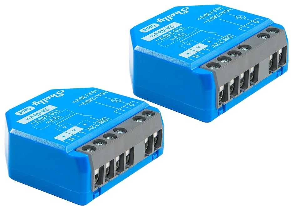 2 „Shelly 1 Gen4 Zigbee“ / „Matter“ valdiklių rinkinys