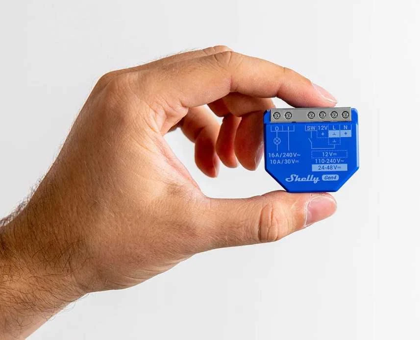 Shelly 1 Gen4 1 kanalo relė 16A (WiFi, Bluetooth, Zigbee, Matter)