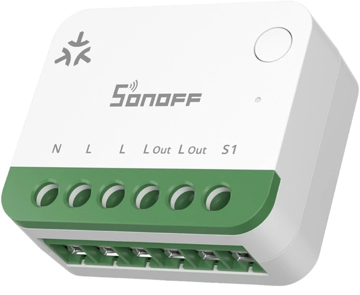 Išmanusis Jungiklis - SONOFF MINI-1GSP Wi‑Fi Matter Balta/Žalia