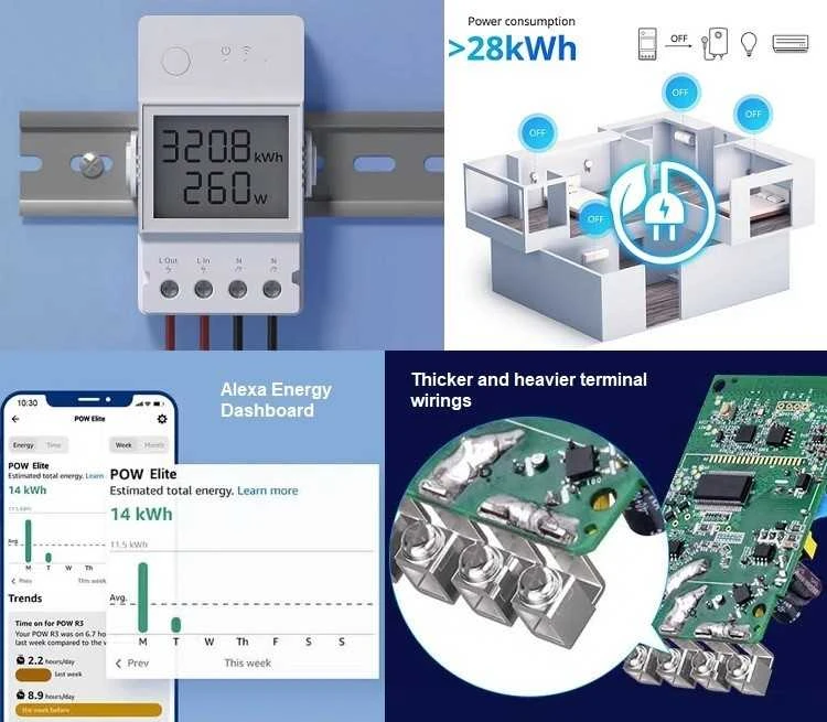 SONOFF POW Elite 20A 1 kanalo relė su elektros sąnaudų matavimu (POWR320D Elite)