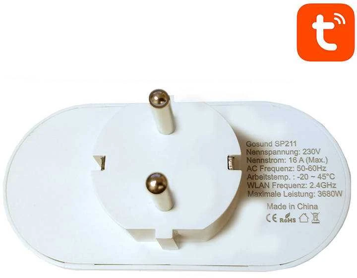Gosund Nitebird Dvigubas išmanusis kištukas WiFi Gosund SP211 3500W 16A