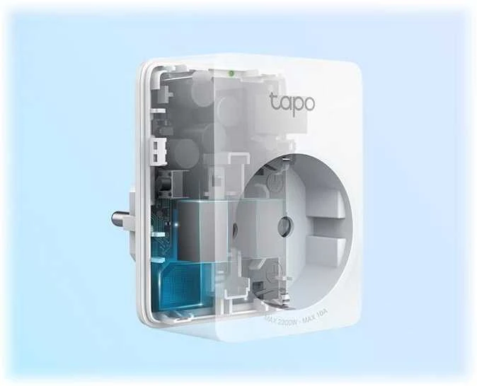 TP-LINK Tapo P100 (1 vnt. pakuotė) mini išmanusis „Wi-Fi“ lizdas, palaikomas „Alexa“ ir „Google Assistant“, 10A