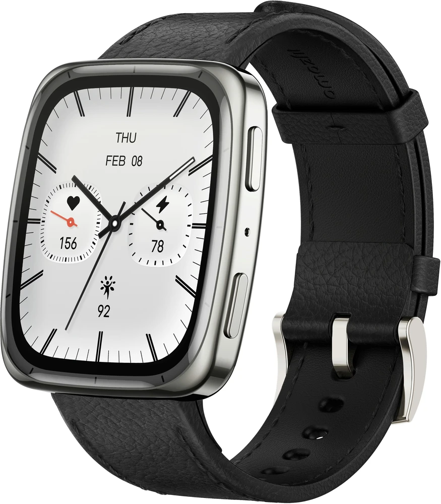 Išmanusis laikrodis Amazfit Active 2 Square, Juodas, su papildomu oranžiniu dirželiu