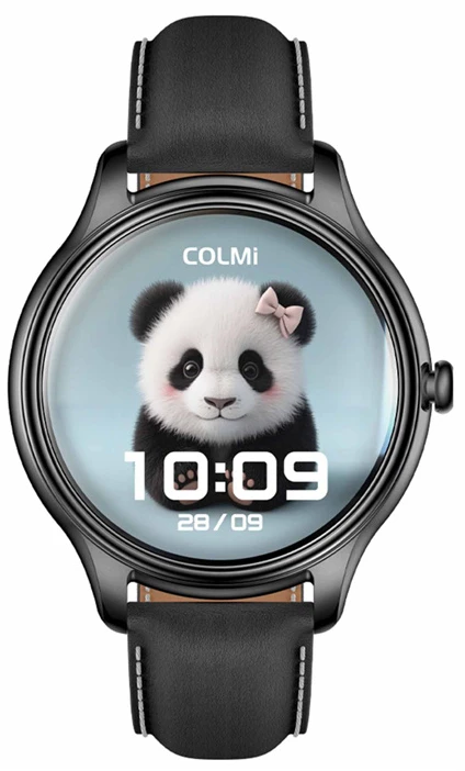 Išmanusis laikrodis COLMI L28 Smart Watch (juodas silicone + juodas leather strap)