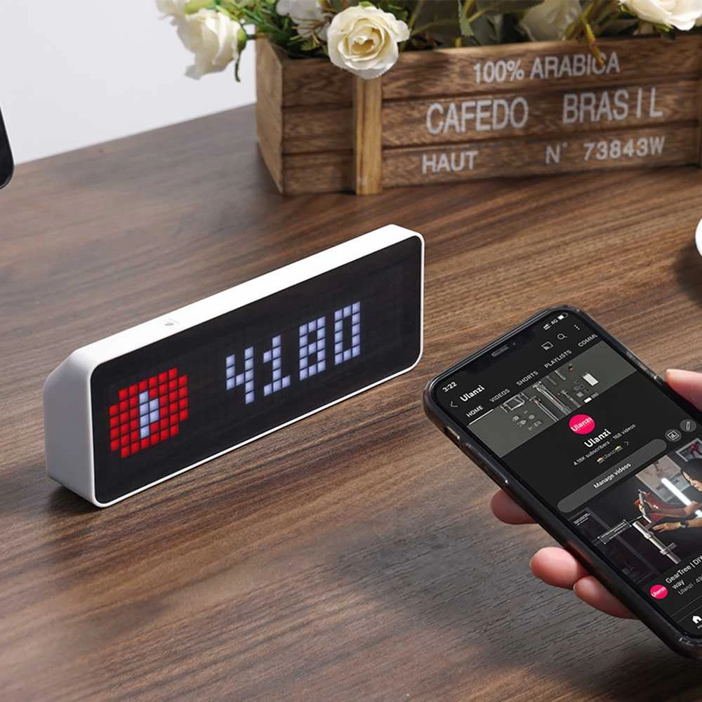 Laikrodis Wifi Ulanzi Pixel Clock Tc001