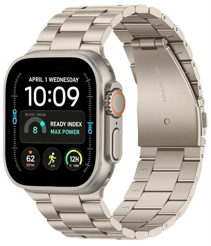 Laikrodžio dirželis - Tech-Protect nerūdijančio plieno „Apple Watch“ 44/45/46/49 mm žvaigždžių švytėjimo spalvos