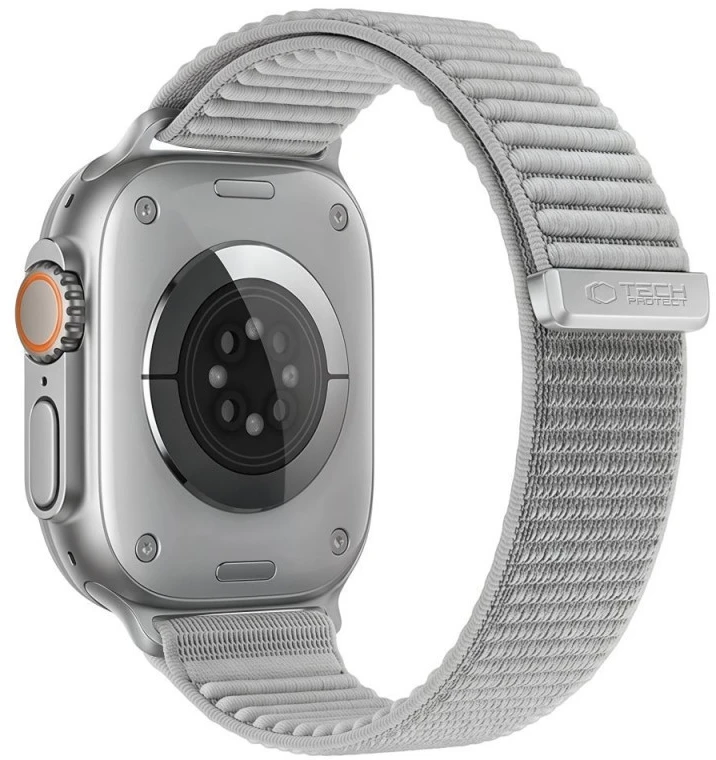 Laikrodžio dirželis - Tech-Protect NylonLoop Apple Watch 44/45/46/49 mm šviesiai pilkas