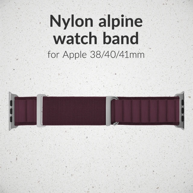 Mobilize Nylon Watch Band - Alpine - Titanium Connector - for Apple 38/40/41mm - Bordo