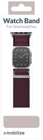 Mobilize Nylon Watch Band - Alpine - Titanium Connector - for Apple 38/40/41mm - Bordo