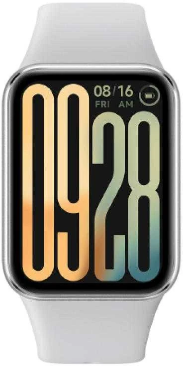 Išmanuioji apyrankė Xiaomi Smart Band 9 Pro, Sidabrinės spalvos korpusas su pilkos spalvos silikoniniu dirželiu