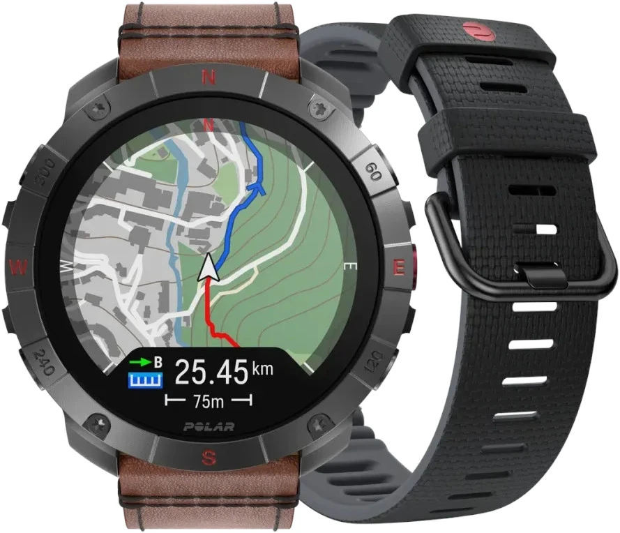 Išmanusis laikrodis - Polar Grit X2 Pro Titan M/L, Rudeninė Oda