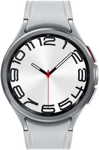Išmanusis laikrodis Samsung Galaxy Watch 6 Classic, 47 mm, Sidabro spalvos korpusas su pilkos spalvos dirželiu