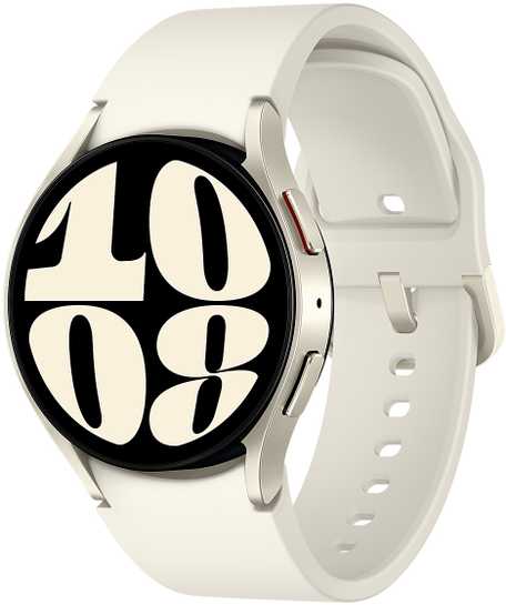 Išmanusis laikrodis Samsung Galaxy Watch 6 BT, 40 mm, auksinės spalvos korpusas su kreminės spalvos dirželiu