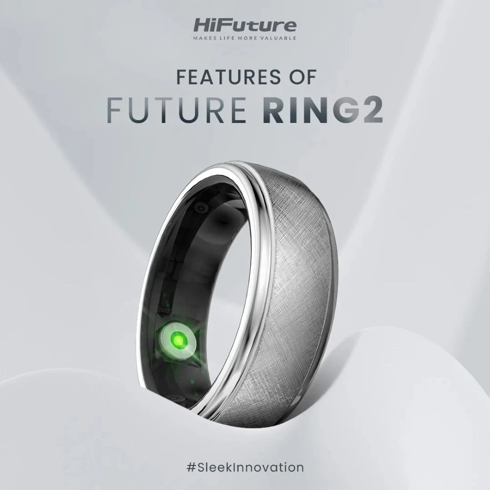 Išmanusis laikrodis Shenzhen Išmanusis Žiedas - HiFuture Ring2 56mm, Širdies Ritmo ir Miego Stebėjimas, 100m Atsparus Vandeniui, Rožinė Auksinė