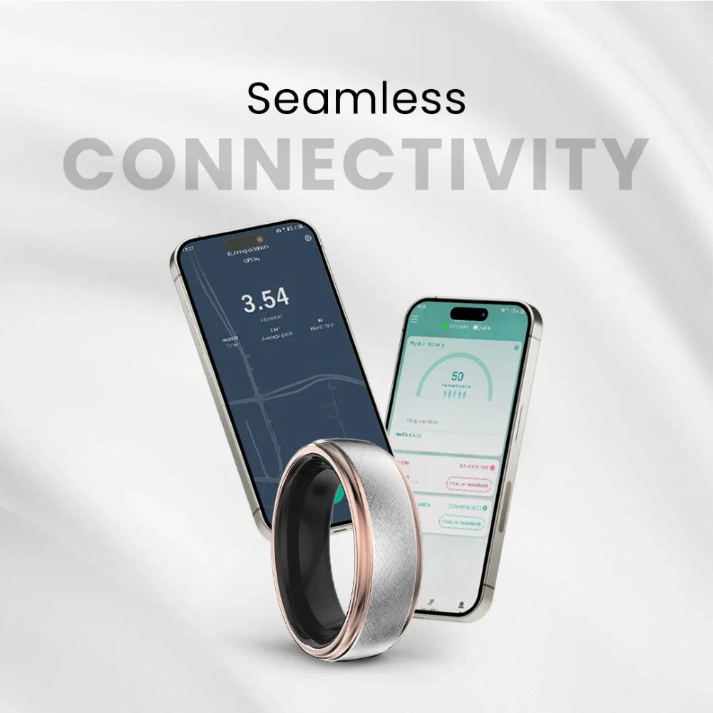 Išmanusis laikrodis Shenzhen Išmanusis Žiedas - HiFuture Ring2 56mm, Širdies Ritmo ir Miego Stebėjimas, 100m Atsparus Vandeniui, Rožinė Auksinė
